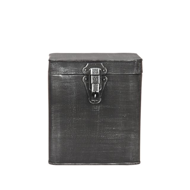 Opbergkist 8211 Antiek Grijs 8211 Metaal 8211 Xl 18x19x21 Cm