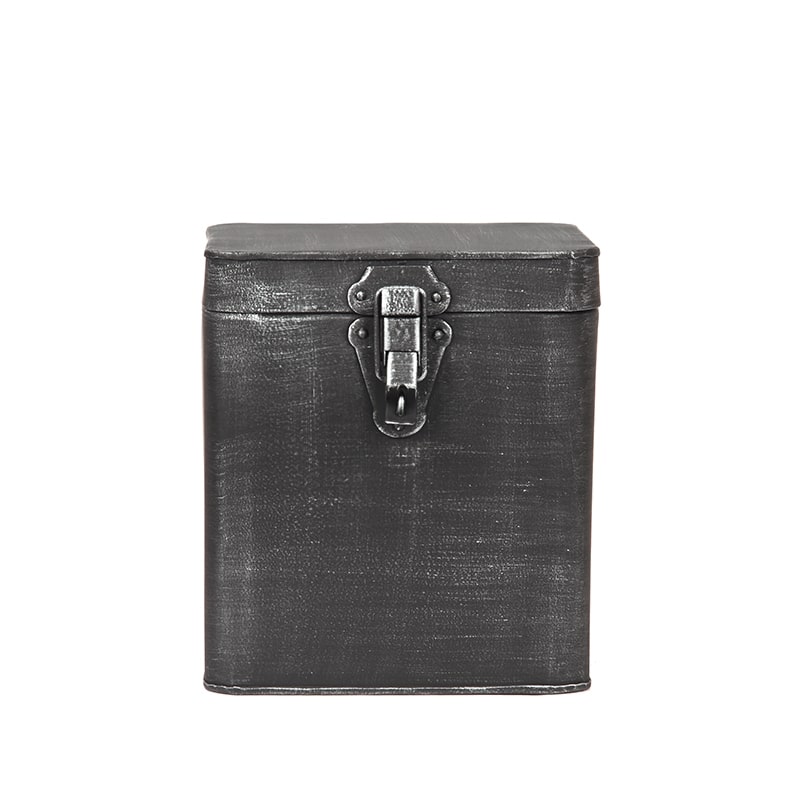 Opbergkist 8211 Antiek Grijs 8211 Metaal 8211 Xl 18x19x21 Cm