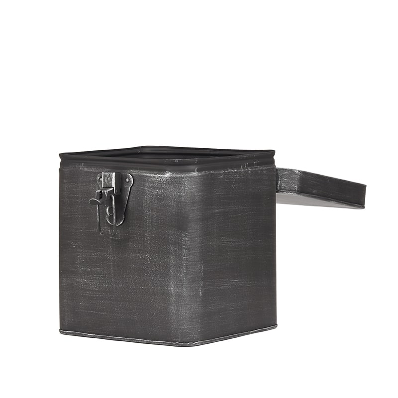 Opbergkist 8211 Antiek Grijs 8211 Metaal 8211 Xl 18x19x21 Cm