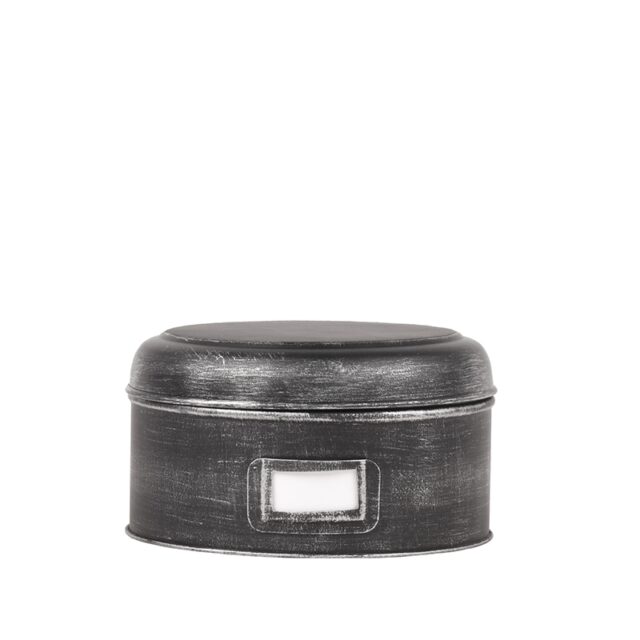 Opbergblik 8211 Zwart 8211 Metaal 8211 L 8211 22x22x12 Cm