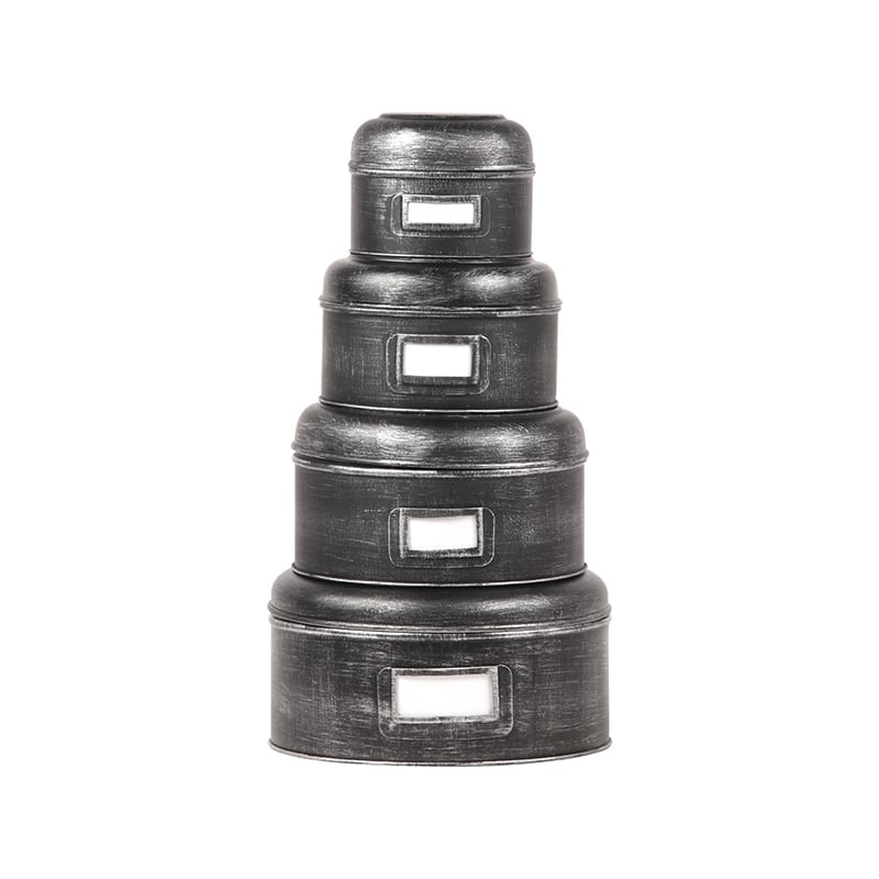 Opbergblik 8211 Zwart 8211 Metaal 8211 L 8211 22x22x12 Cm