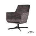 Fauteuil Toby - Antraciet - Velours