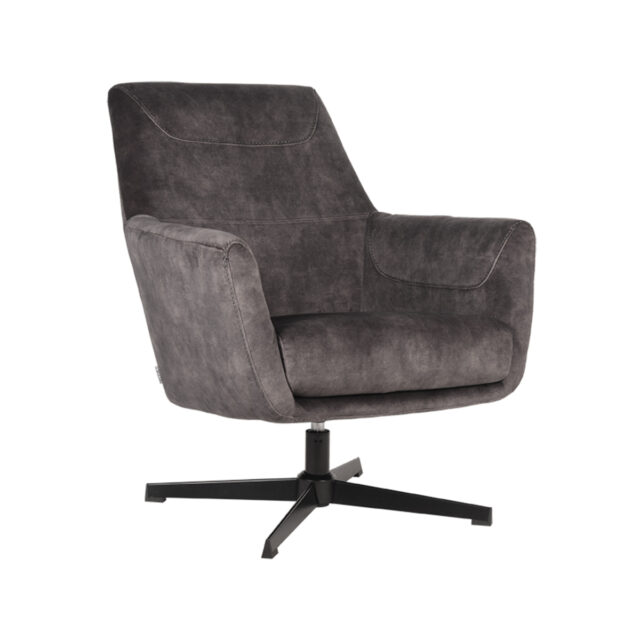 Fauteuil Toby 8211 Antraciet 8211 Velours