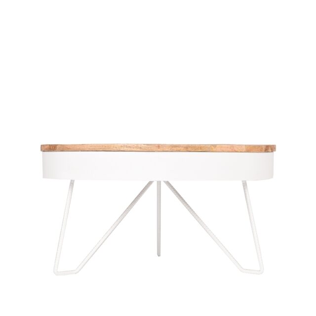 Label51 Salontafel Saran 8211 Wit 8211 Metaal 8211 Rond 8211 80 Cm