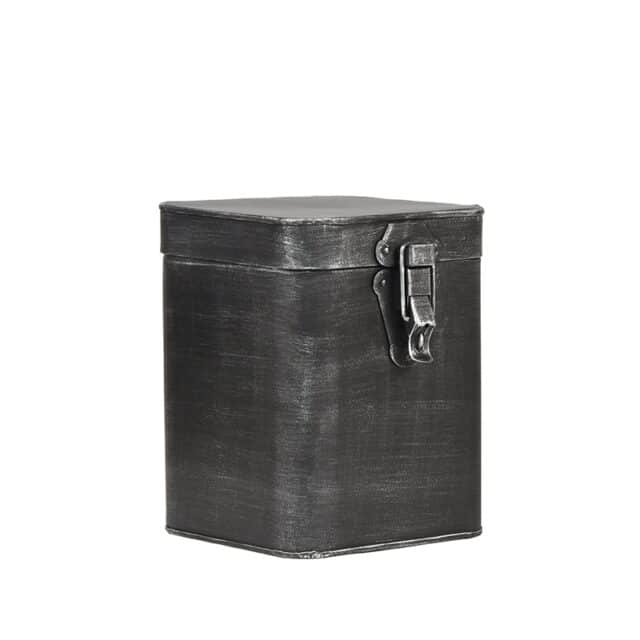 Opbergkist 8211 Antiek Grijs 8211 Metaal 8211 L 8211 15x16x19 Cm