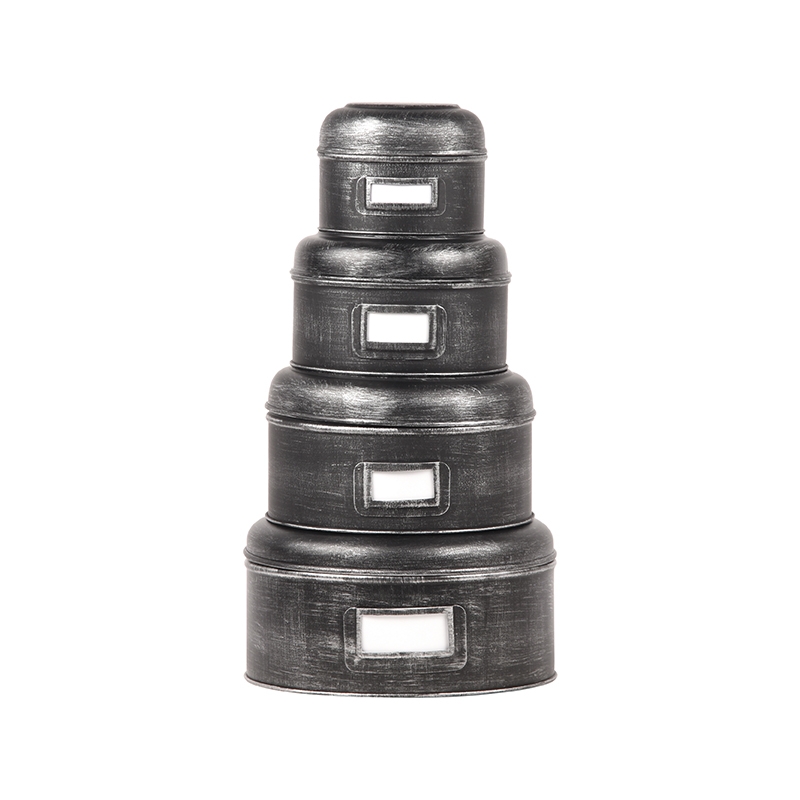 Opbergblik 8211 Zwart 8211 Metaal 8211 S 13x13x10 Cm