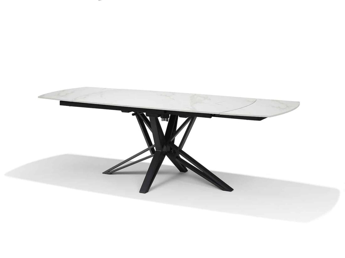 Eetkamertafel Vegas 8211 Deckstone Wit Marmer 8211 160 240 215 90 8211 Uitschuifbaar