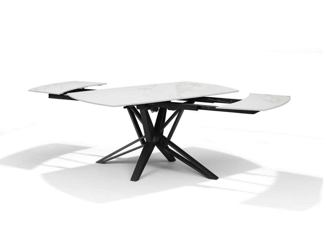 Eetkamertafel Vegas Deckstone Wit Marmer 160 240x90 Uitschuifbaar