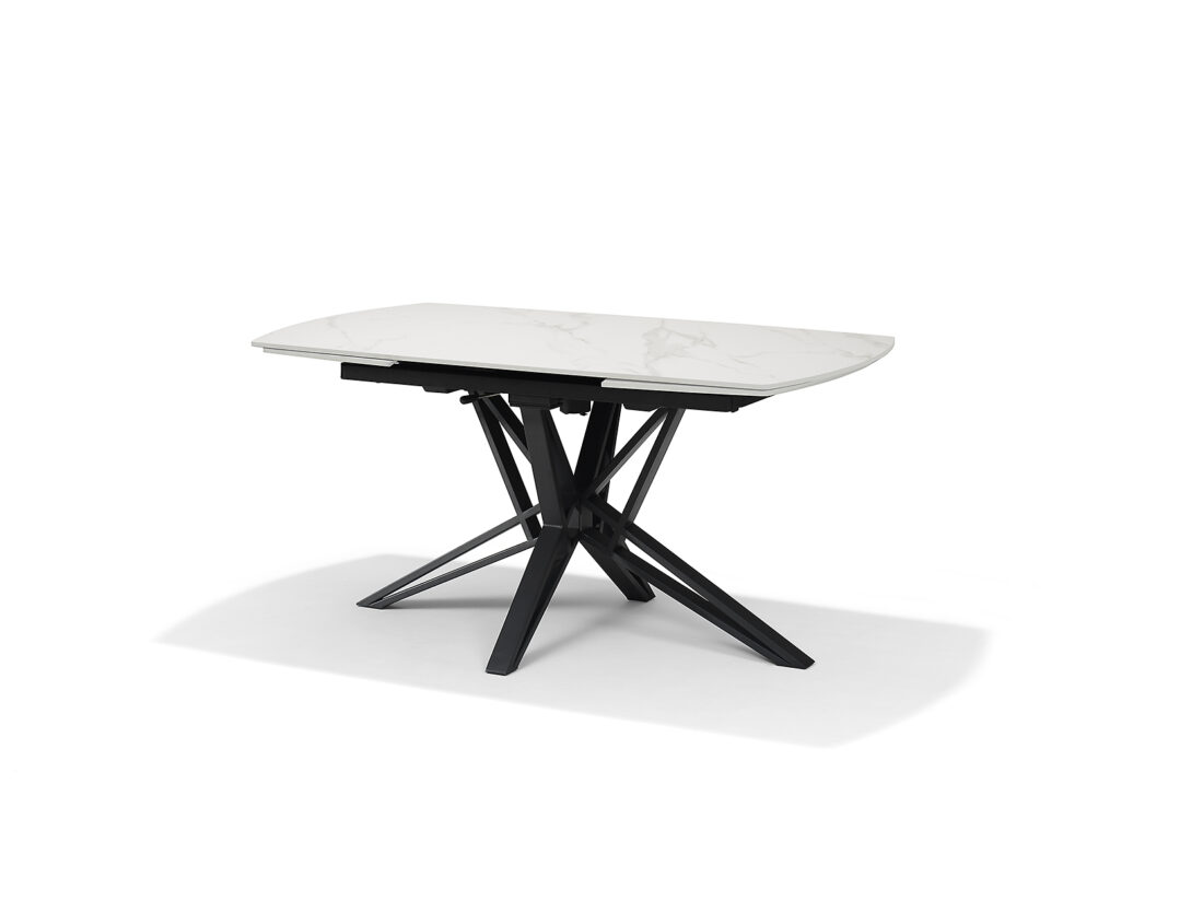 Eetkamertafel Vegas Deckstone Wit Marmer 160 240x90 Uitschuifbaar