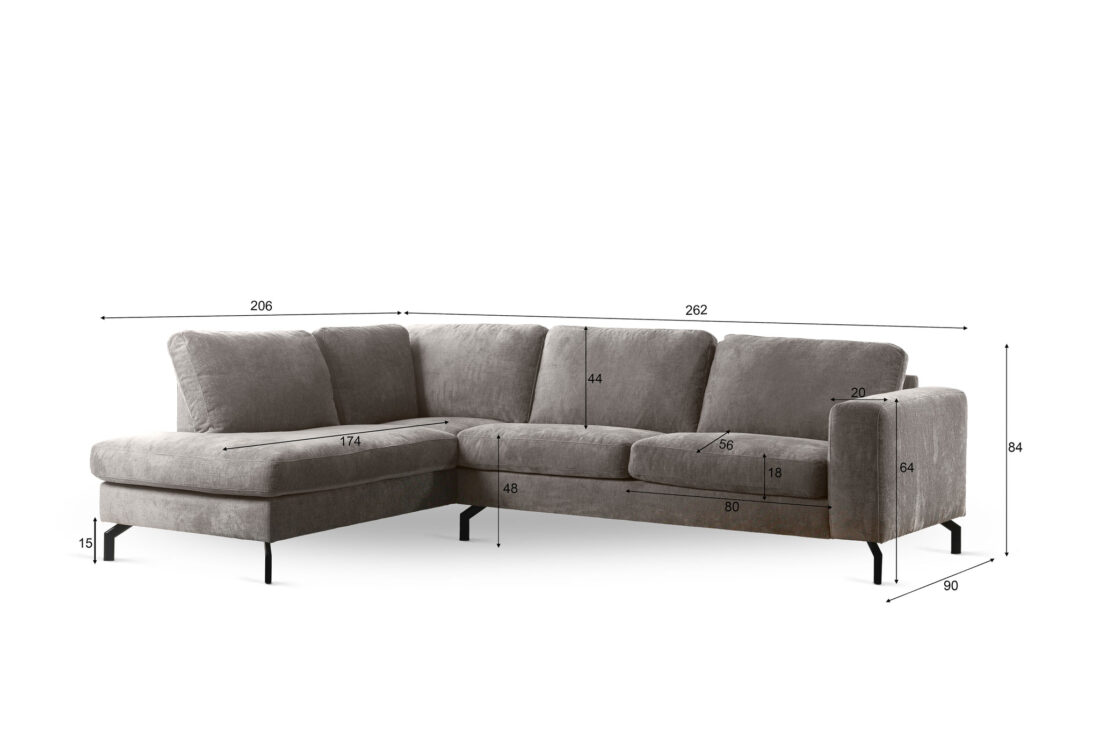 3 Zits Hoek Links R720 8211 Stof Perfect Harmony 04 Champagne