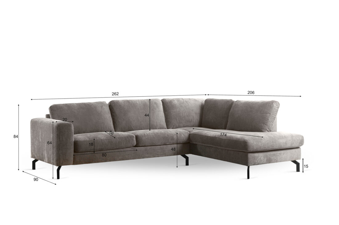 3 Zits Hoekbank Rechts R720 8211 Stof Perfect Harmony 04 Champagne