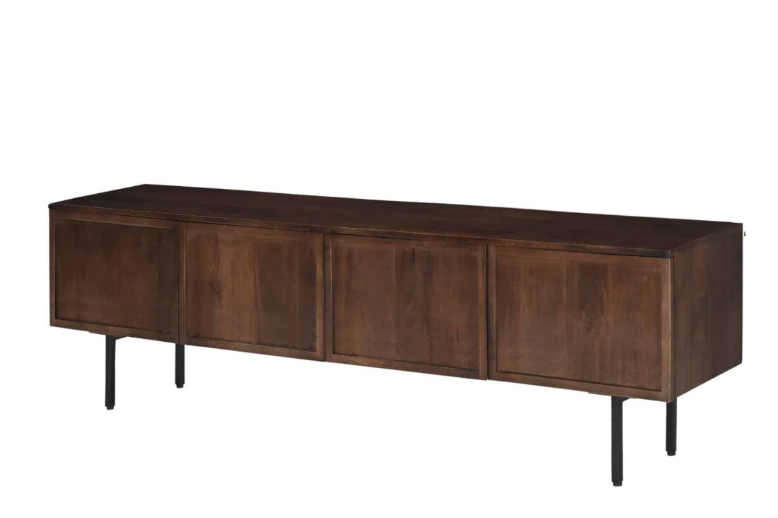 Tv Dressoir Elan 8211 Bruin Hardhout 8211 Staal 8211 180 Cm