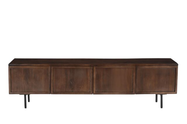 Tv Dressoir Elan 8211 Bruin Hardhout 8211 Staal 8211 180 Cm