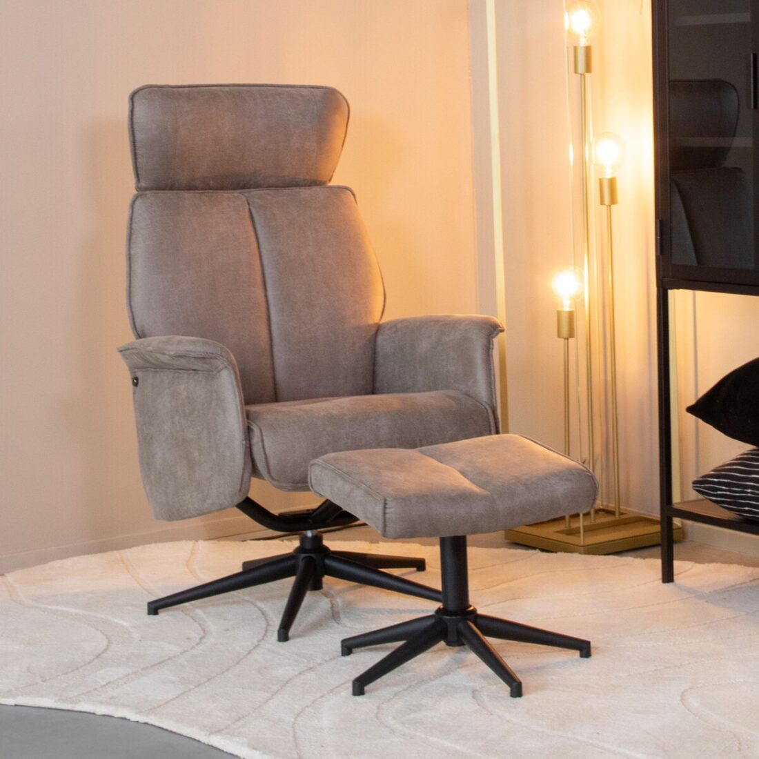 Relaxfauteuil Verdal Ottomane 77x79x109cm