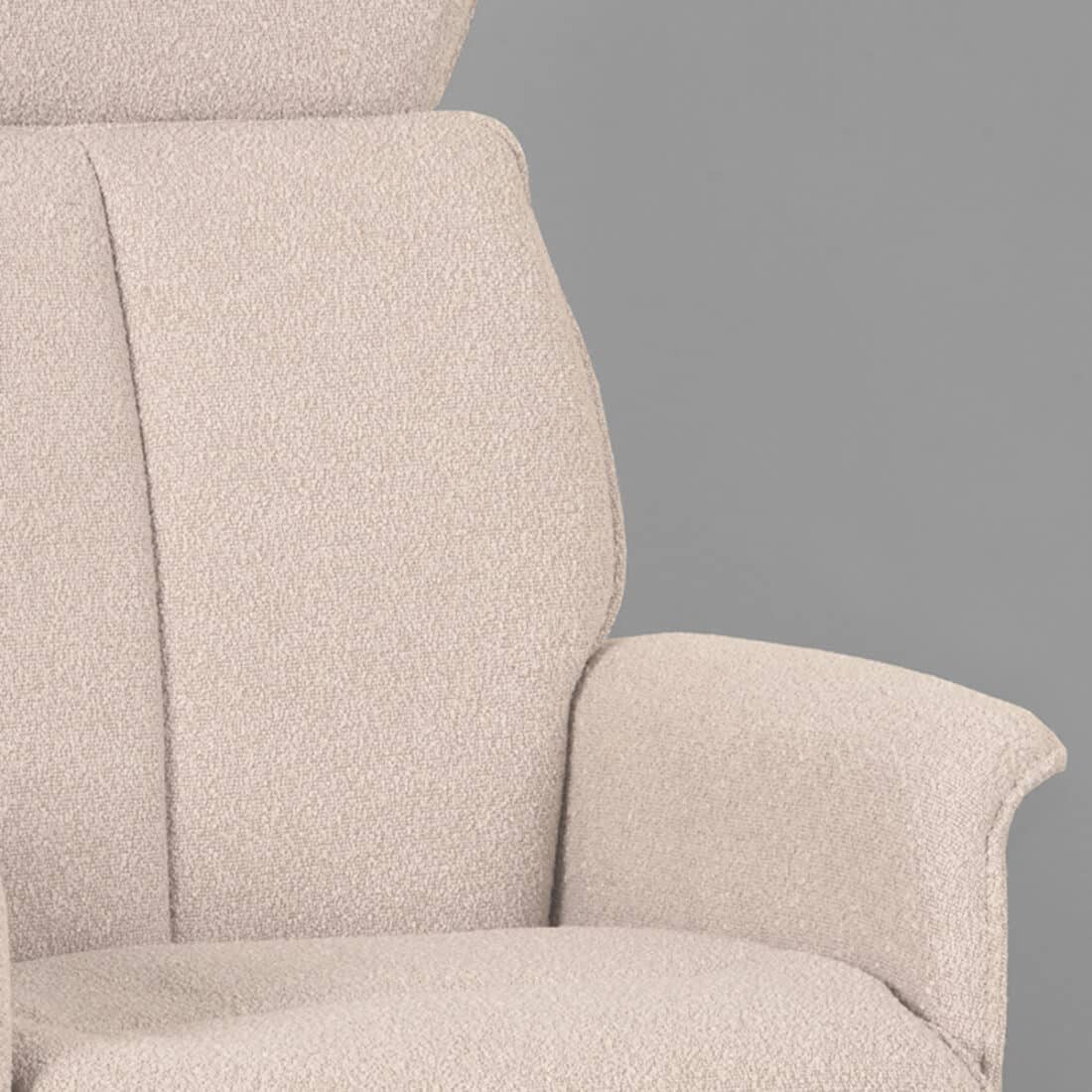 Relaxfauteuil Verdal 8211 Stof Naturel Boucle 8211 Verstelbaar Relaxfauteuil Verdal 8211 Stof Naturel Boucle 8211 Verstelbaar