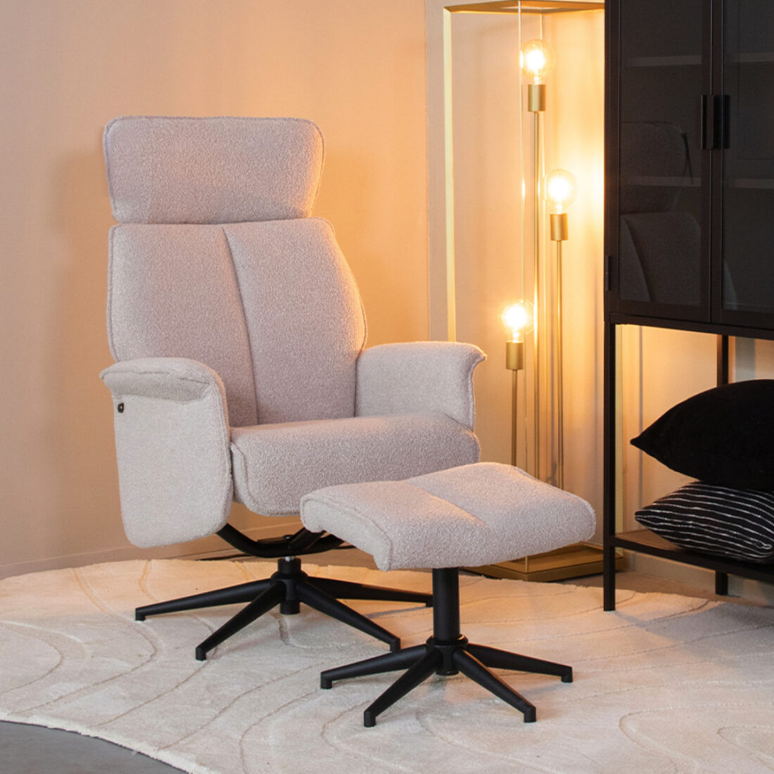 Relaxfauteuil Verdal Ottomane 77x79x109cm