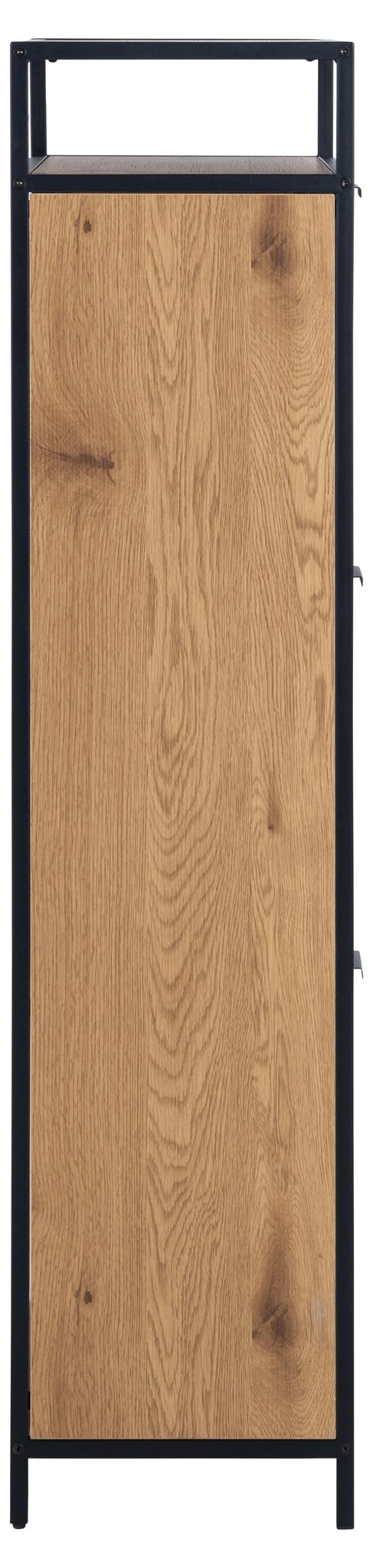 Schoenenkast Seaford 8211 Ruw Eikenpapier Zwart Metaal