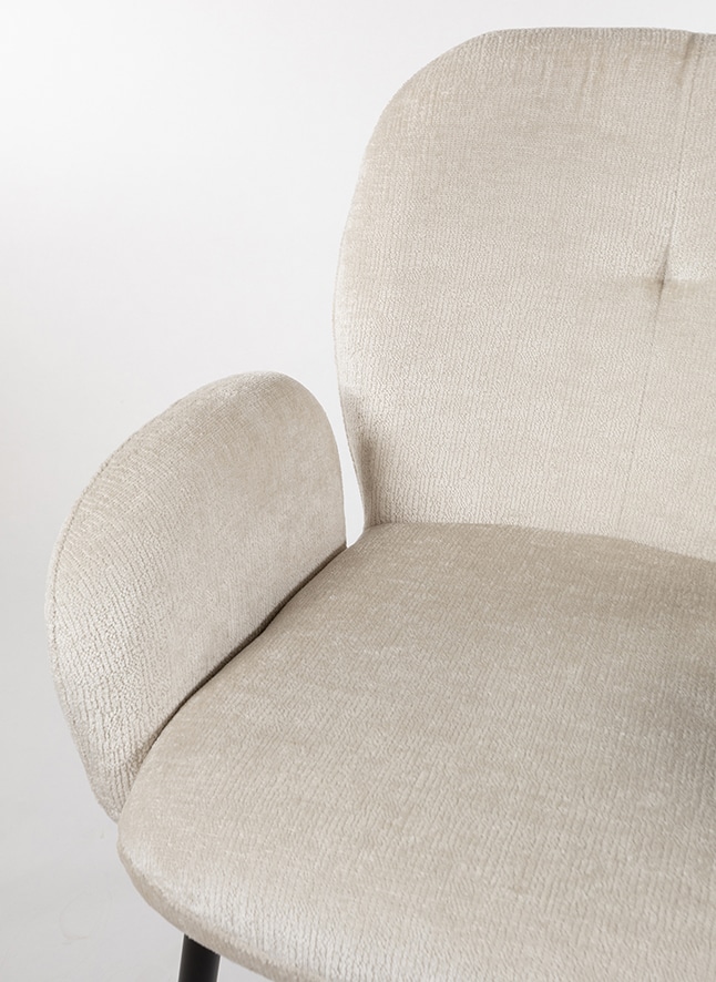 Eetkamerstoel Bobby 8211 Met Arm 8211 Perfect Harmony 8211 Ivory 02 Minimale Bestelling 2 Stuks