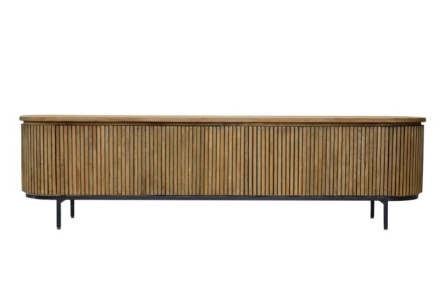 Tv Dressoir Lausanne 8211 Teakhout 8211 Staal 8211 210 Cm
