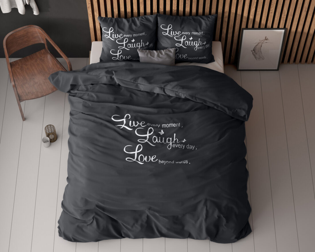 Leef Lach En Liefde Antraciet 140 X 220