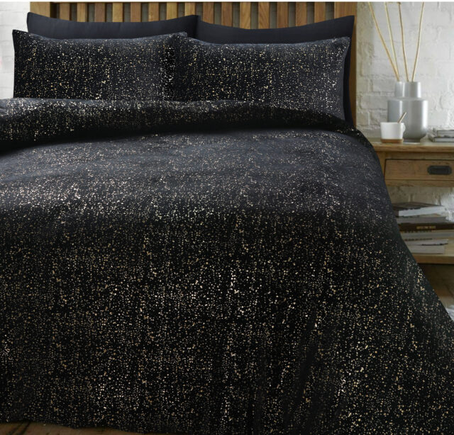 Glamour Flanel Sprankle Folie Zwart 200 X 200 220