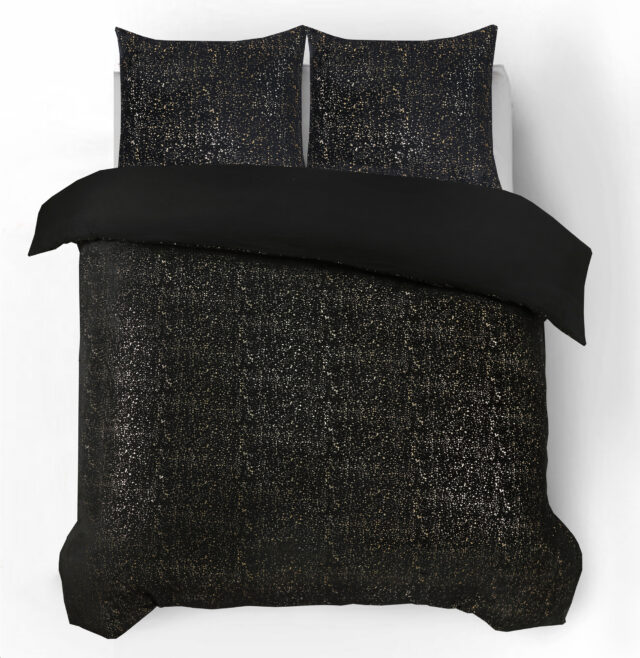 Glamour Flanel Sprankle Folie Zwart 200 X 200 220