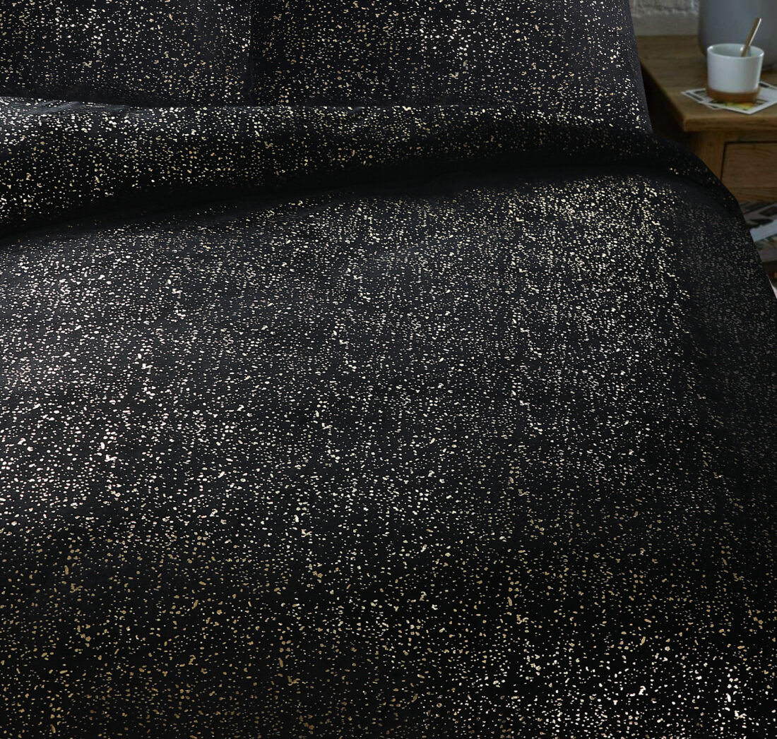 Glamour Flanel Sprankle Folie Zwart 200 X 200 220
