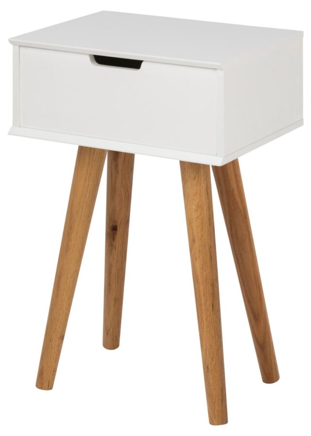 Nachtkastje Mitra 8211 Wit Mdf 8211 Eiken