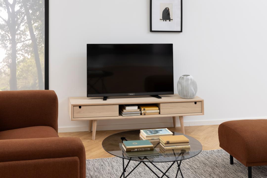 Tv Dressoir Eeuw 8211 Wit Geolied Eiken Fineer