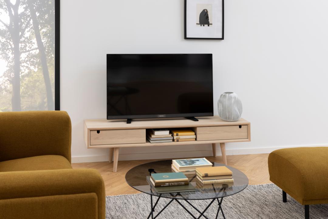 Tv Dressoir Eeuw 8211 Wit Geolied Eiken Fineer