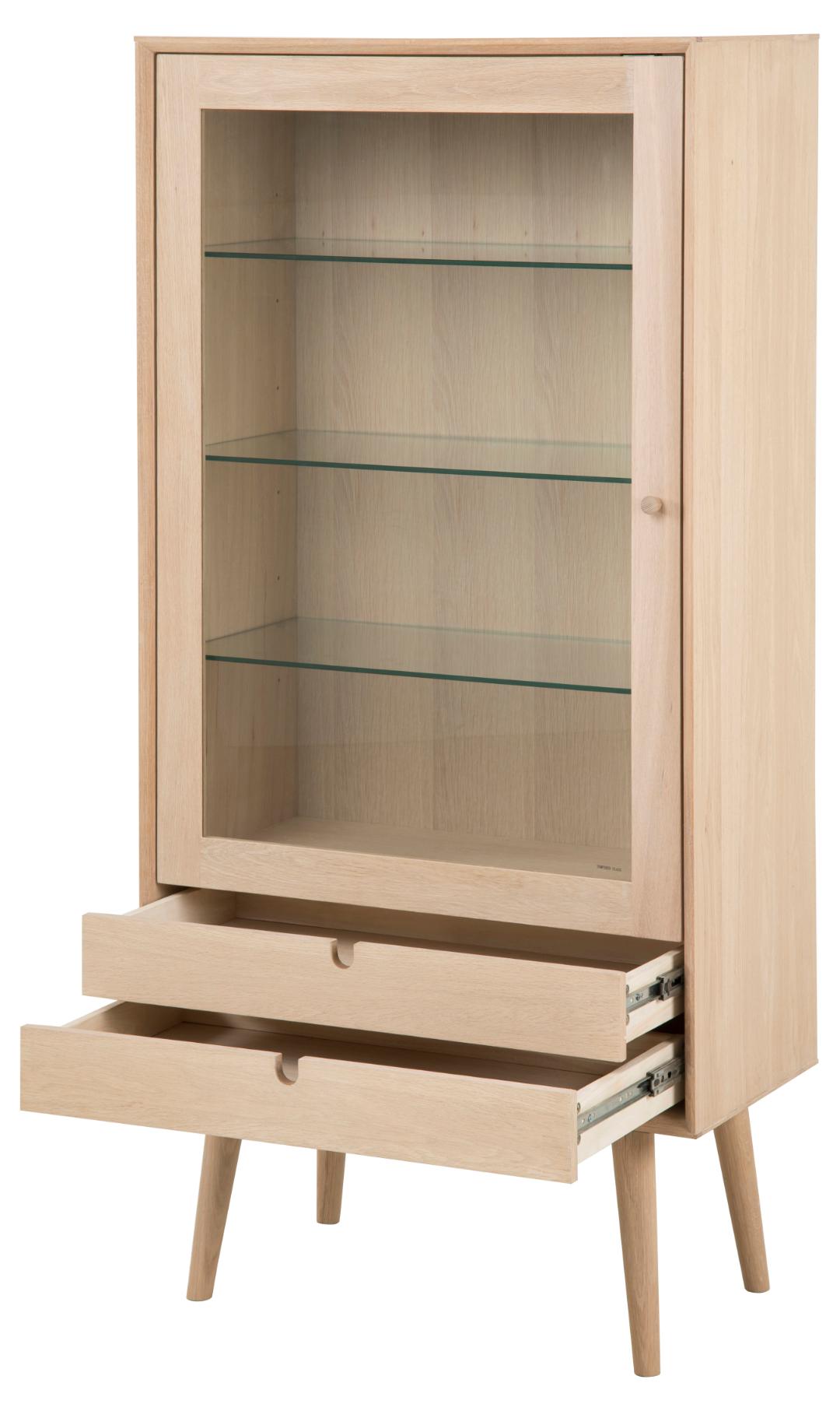 Vitrinekast Eeuw 8211 Wit Geolied Eiken Fineer 8211 Glas
