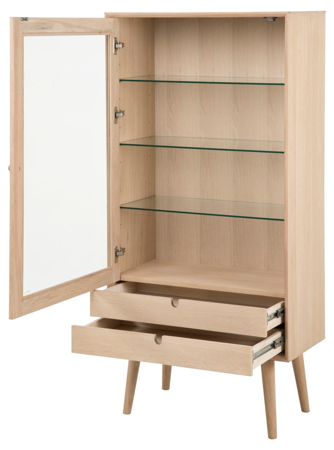 Vitrinekast Eeuw 8211 Wit Geolied Eiken Fineer 8211 Glas