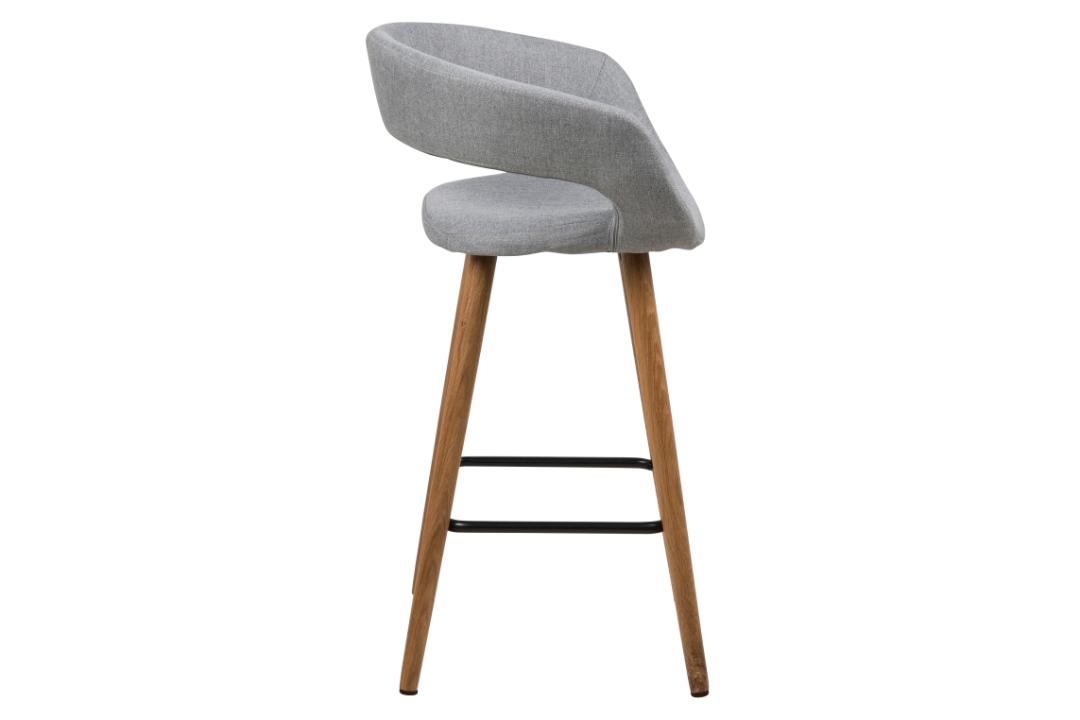 Barkruk Grace 8211 Stof Corsica Lichtgrijs 8211 Eiken Minimale Bestelling 2 Stuks