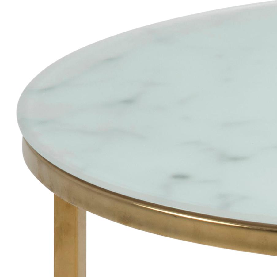Bijzettafel Alisma 8211 Wit Marmer 8211 Goud Chroom