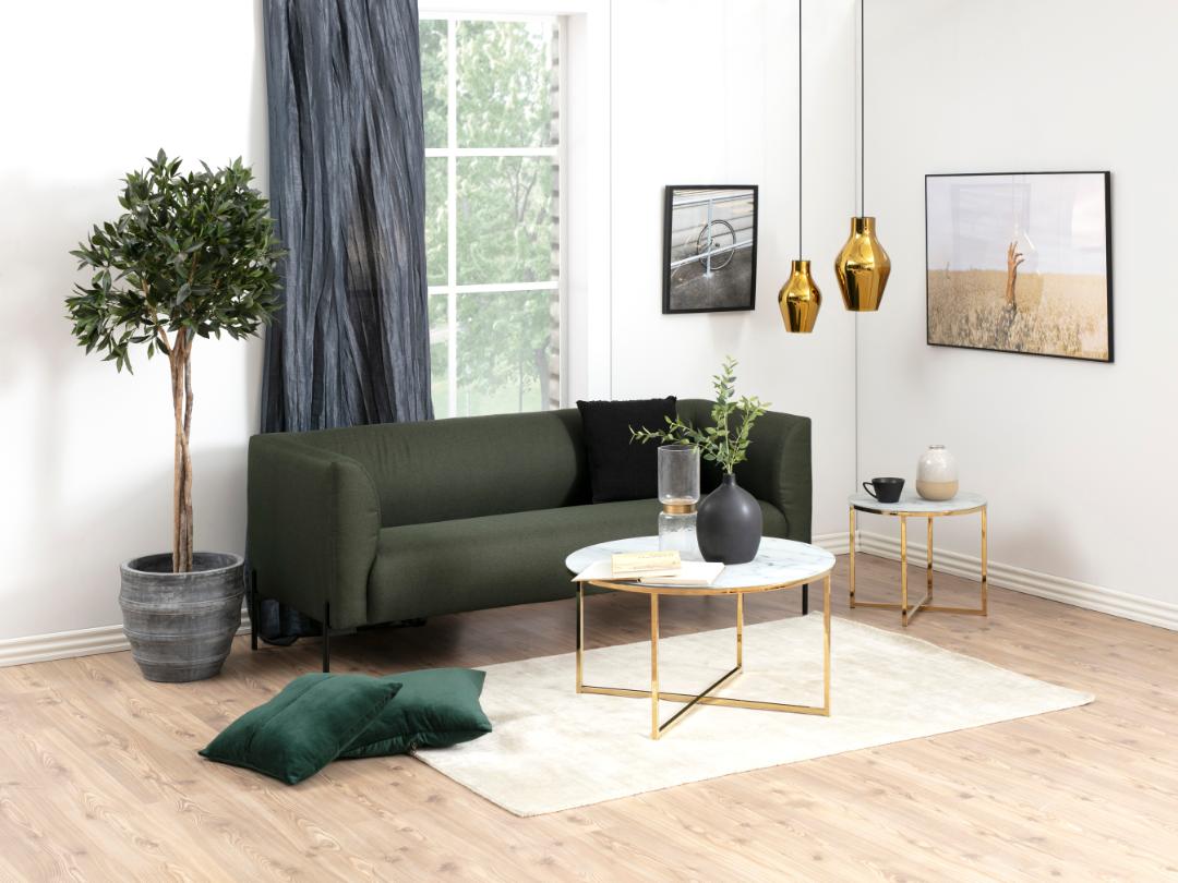 Bijzettafel Alisma 8211 Wit Marmer 8211 Goud Chroom