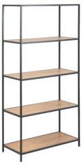 Boekenkast Seaford - Wild eiken melamine - Metaal
