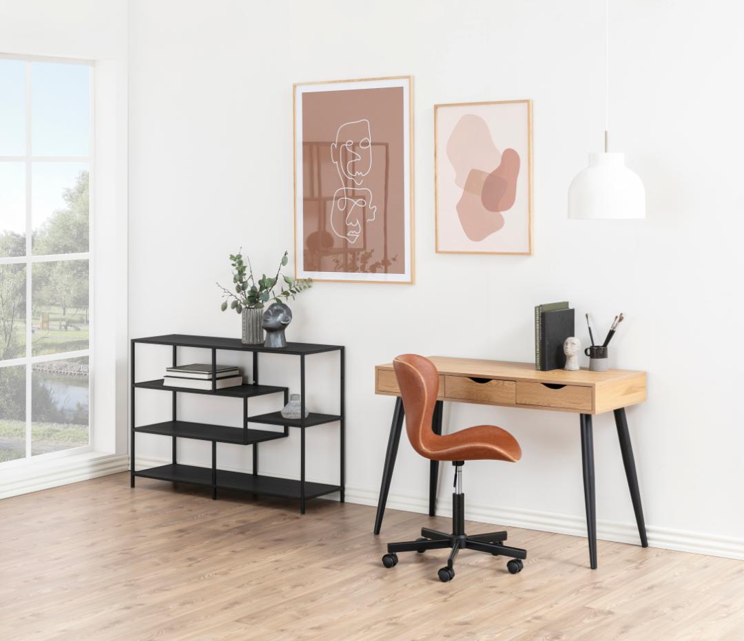 Boekenkast Seaford 8211 Zwart Essen Melamine 8211 Metaal