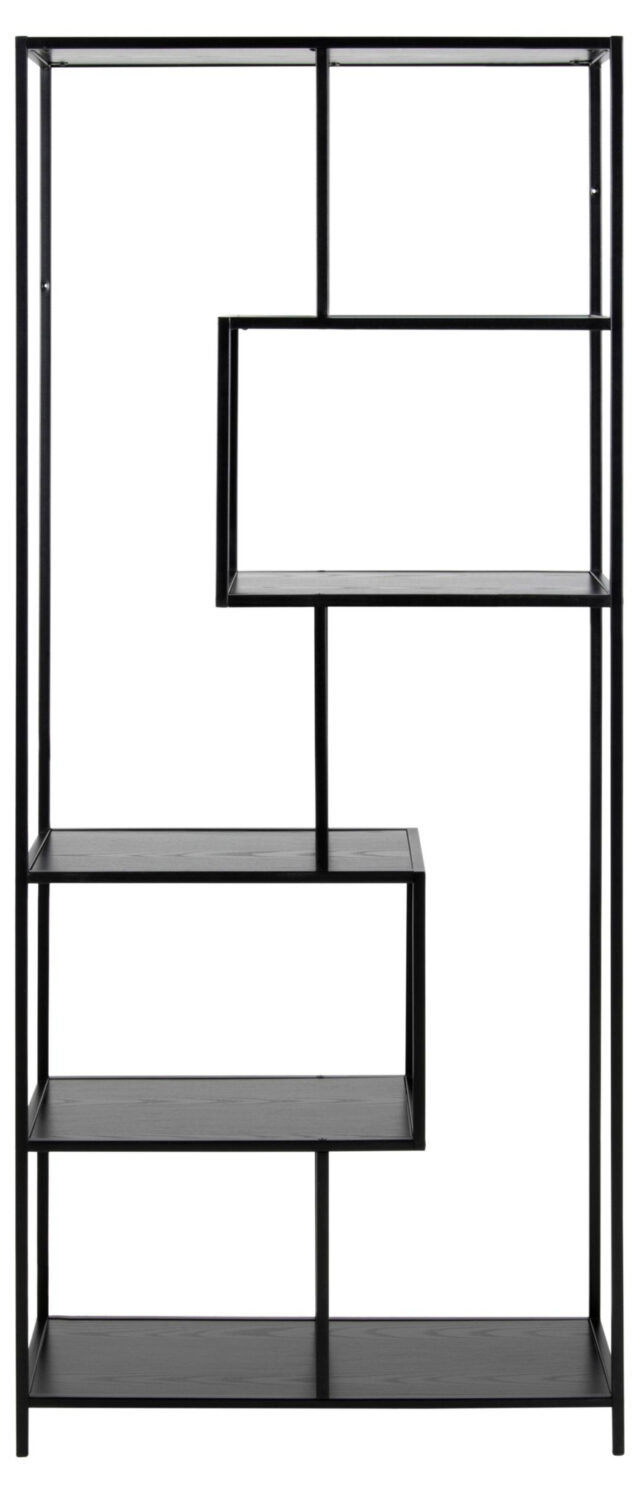 Boekenkast Seaford 8211 Zwart Eiken Melamine 8211 Metaal