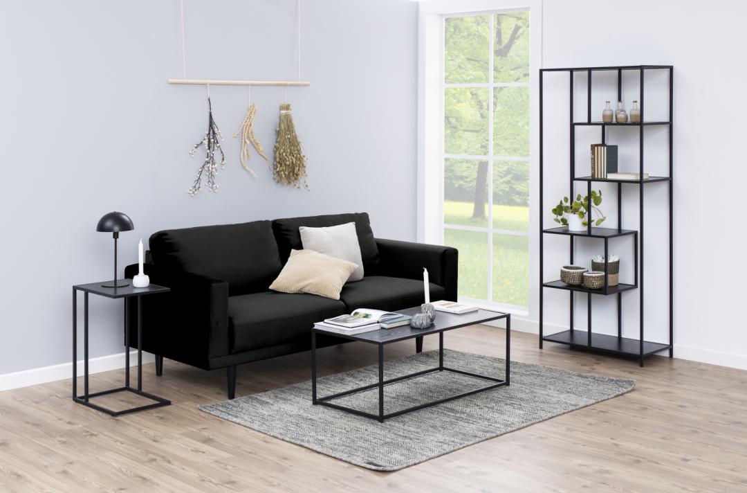 Boekenkast Seaford 8211 Zwart Eiken Melamine 8211 Metaal