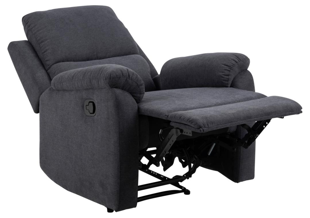 Relaxfauteuil Sabia 8211 Stof Enjoy Donkergrijs 8211 Verstelbaar Relaxfauteuil Sabia 8211 Stof Enjoy Donkergrijs 8211 Verstelbaar