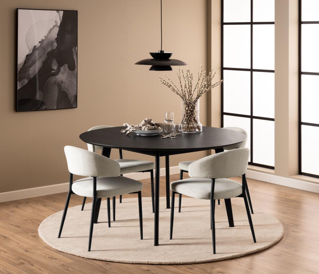 Eetkamertafel Roxby 8211 Zwart Eiken Fineer 8211 140 Cm Eetkamertafel Roxby 8211 Zwart Eiken Fineer 8211 140 Cm