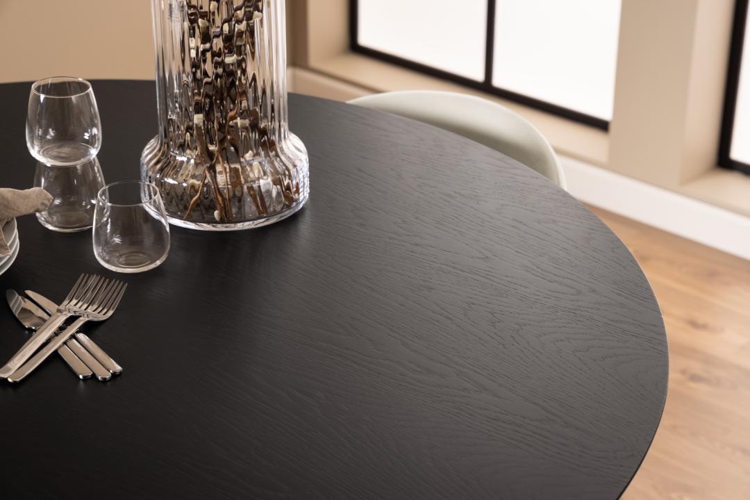 Eetkamertafel Roxby 8211 Zwart Eiken Fineer 8211 140 Cm Eetkamertafel Roxby 8211 Zwart Eiken Fineer 8211 140 Cm