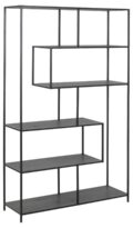 Boekenkast Seaford - Zwart melamine - Metaal