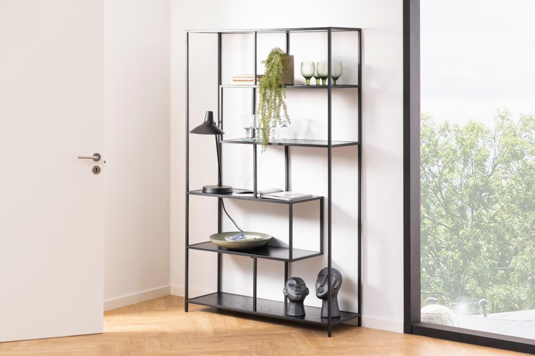 Boekenkast Seaford 8211 Zwart Melamine 8211 Metaal