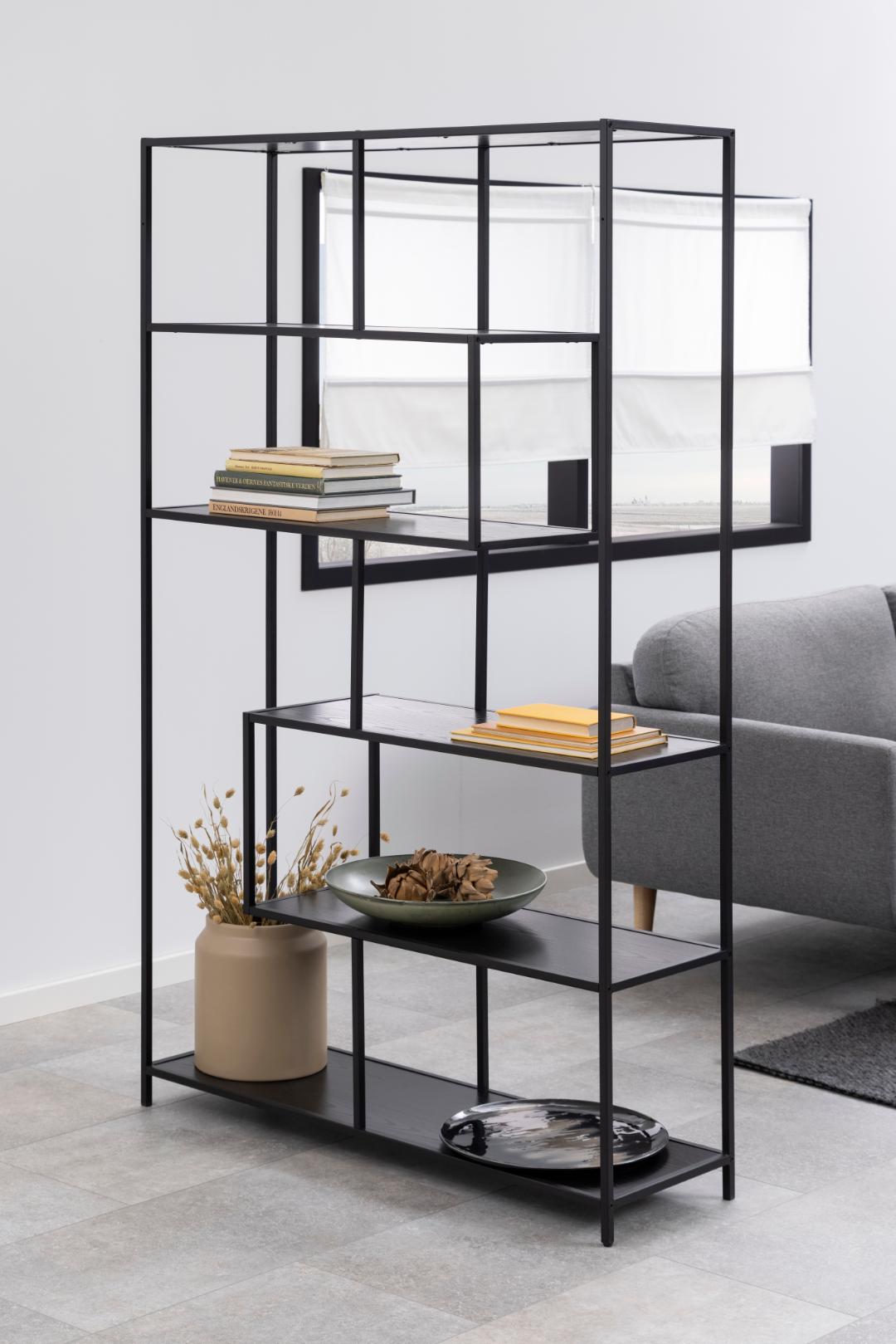 Boekenkast Seaford 8211 Zwart Melamine 8211 Metaal