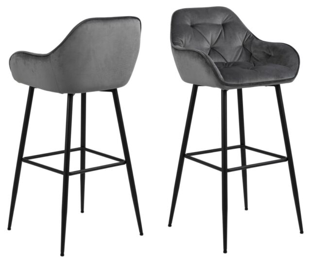 Barkruk Brooke 8211 Stof Vic Donkergrijs 8211 Metaal Minimale Bestelling 2 Stuks