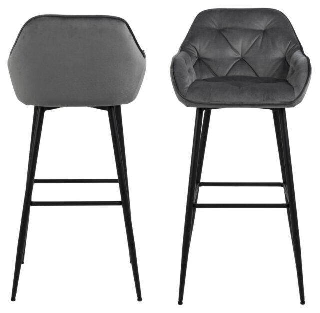 Barkruk Brooke 8211 Stof Vic Donkergrijs 8211 Metaal Minimale Bestelling 2 Stuks