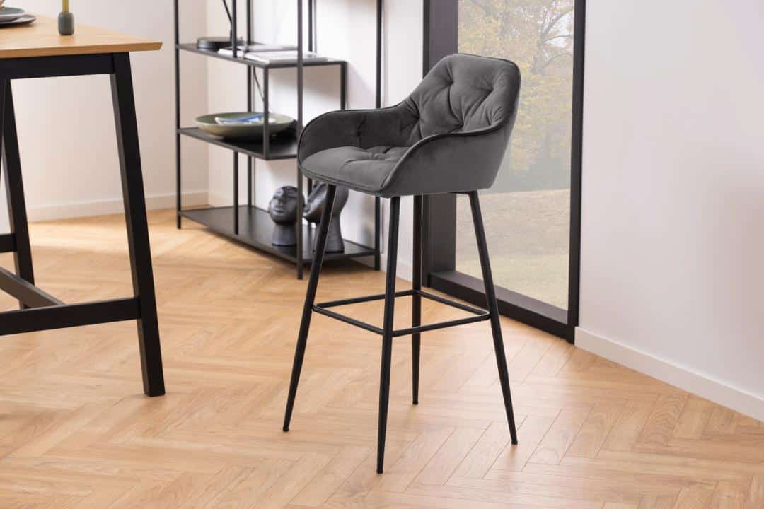 Barkruk Brooke 8211 Stof Vic Donkergrijs 8211 Metaal Minimale Bestelling 2 Stuks