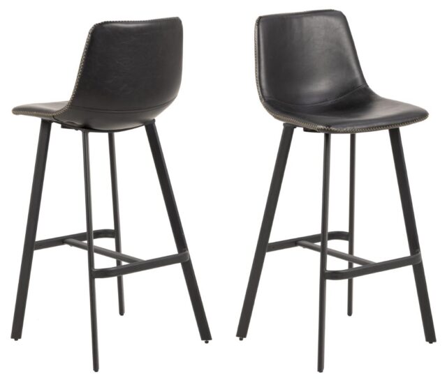 Barkruk Oregon 8211 Pu Vintage Zwart 8211 Metaal Minimale Bestelling 2 Stuks