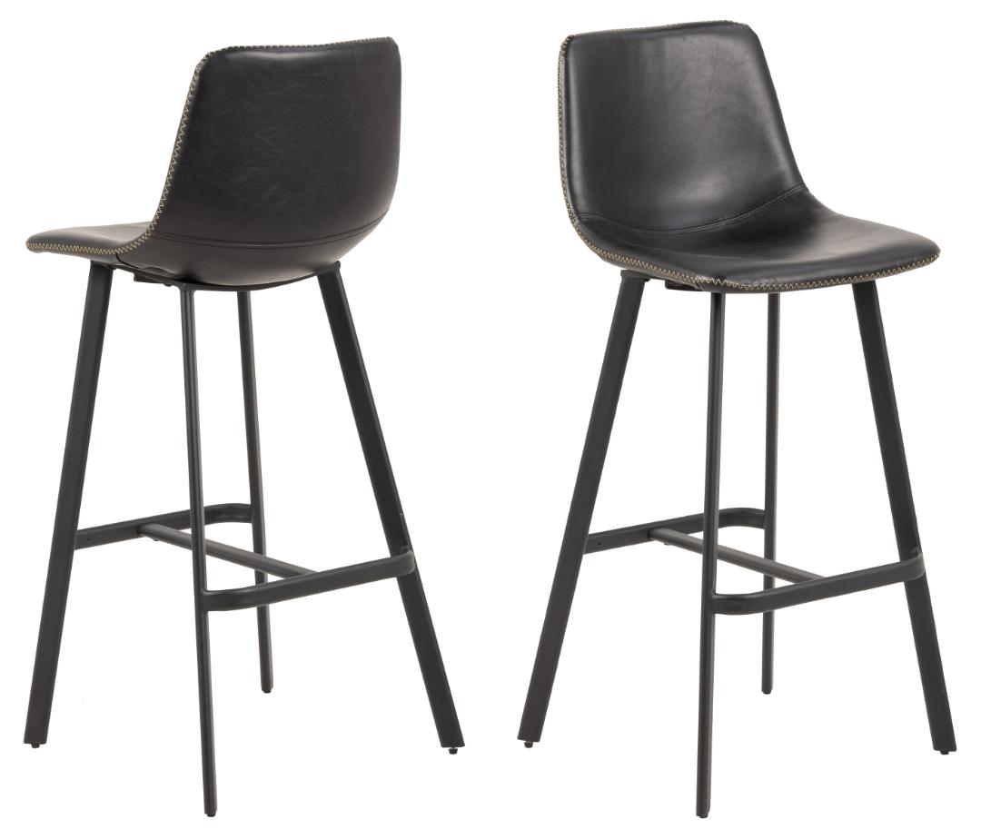 Barkruk Oregon 8211 Pu Vintage Zwart 8211 Metaal Minimale Bestelling 2 Stuks